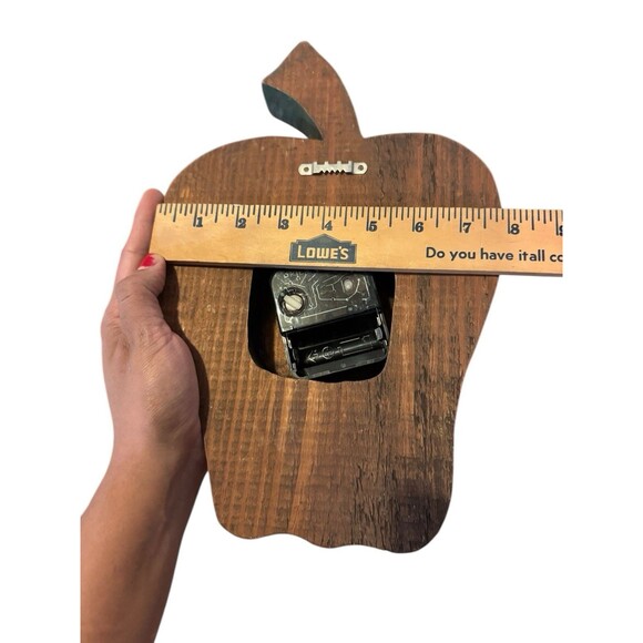 VTG Wooden Apple Wall Clock School Classroom Kitchen Retro Cottagecore READ!! - Picture 3 of 10